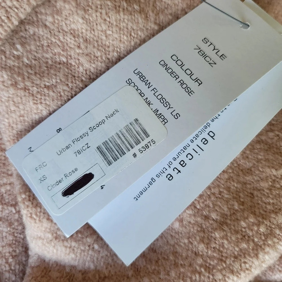 NWT French Connection Urban Flossy Sweater Cinder Rose Pink Scoop Back XS - Picture 12 of 14